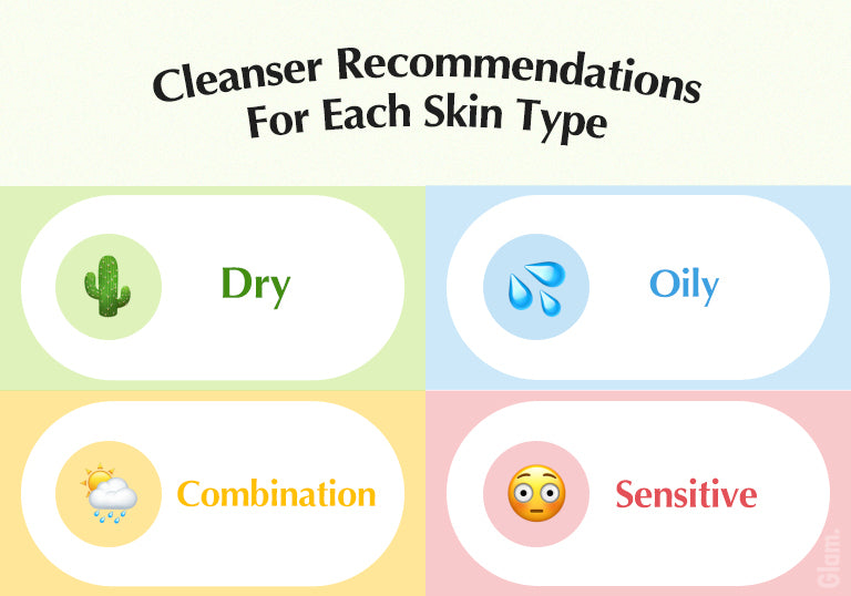 cleanser recommendations for each skin type 