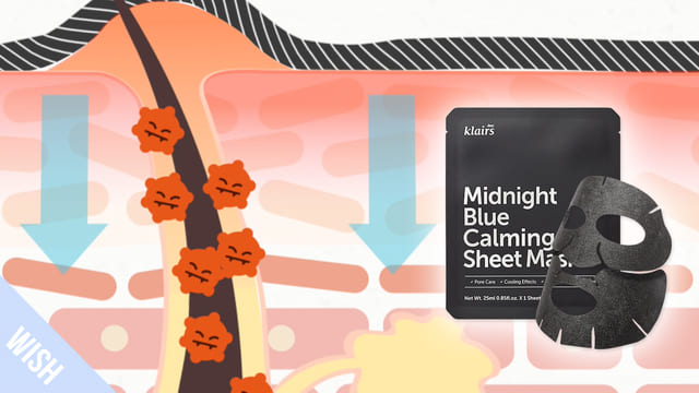 How does the KLAIRS Midnight Blue Calming Sheet Mask soothe skin?