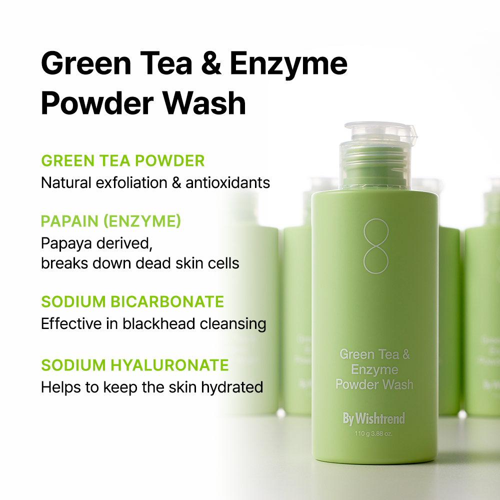 Green Tea (Matcha) & Enzyme Powder Wash - BY WISHTREND | Wishtrend