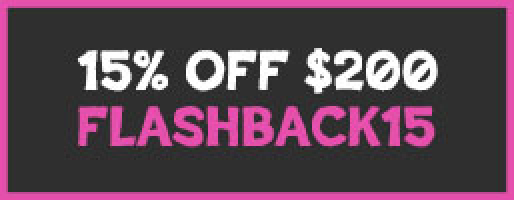 15% OFF $200 FLASHBACK15